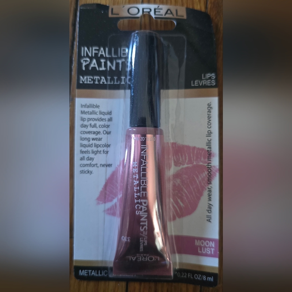 L'Oreal Infallible Paints Metallics Lip Color - Moon Lust Rose Pink